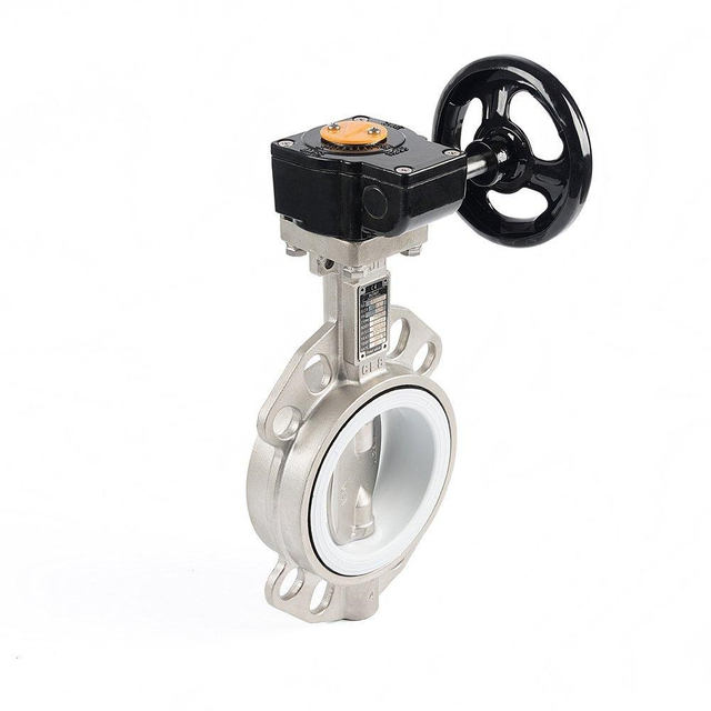 Worm Gear Operation Stainless Steel Butterfly Valve Wafer Type Design Supplier