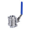 3PC Ball Valve With Locking Device Screw Ends 1000WOG