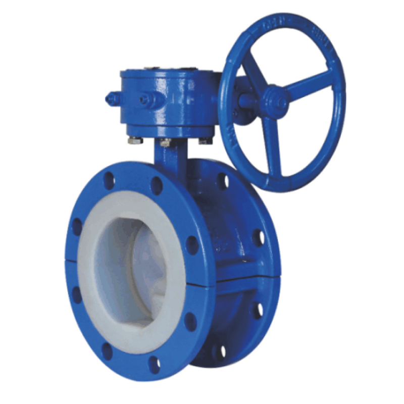 Fluorine Lined Double Flange Butterfly Valve